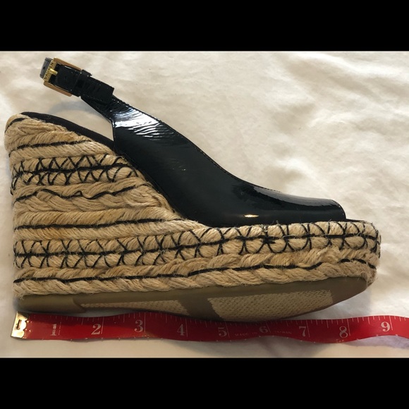 NWOTS RALPH LAUREN PATENT ESPADRILLE PEEP TOE WEDGE (8) - Picture 14 of 15